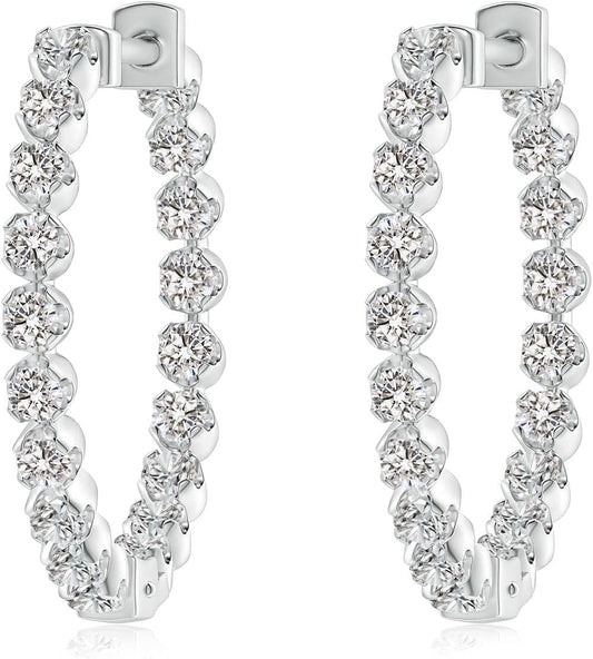 ANGARA Natural Diamond Earrings for Women | Floating Diamond in 14K Solid Gold/Platinum | April Birthday, Anniversary, Gemstone Jewellery Gift