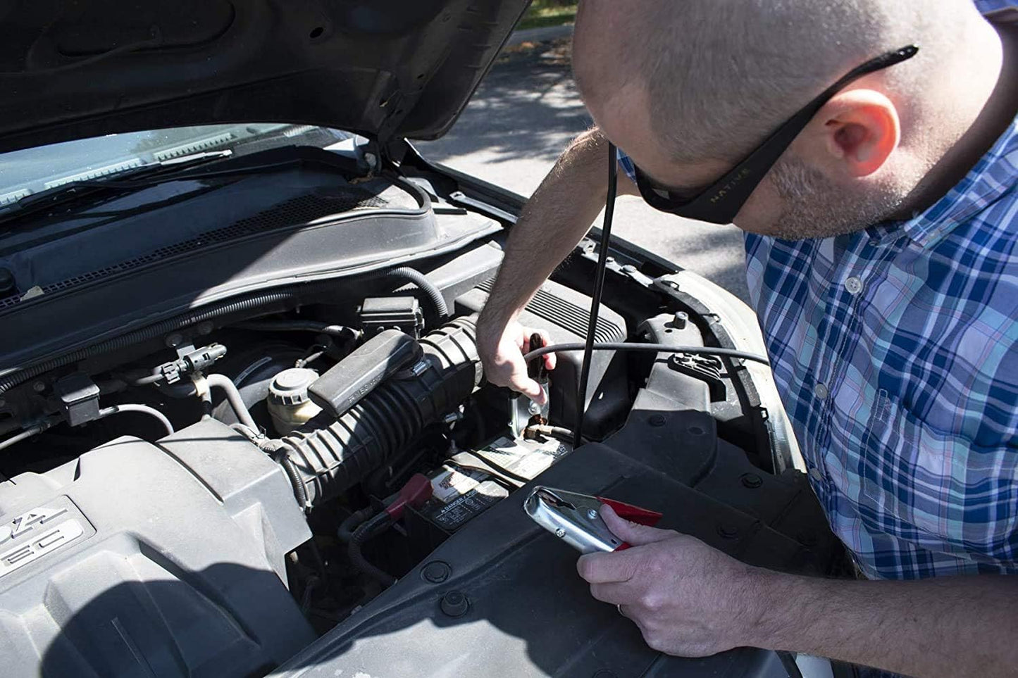 Forney 52877 Jumper Battery Cables, Heavy Duty Booster # 2 with 500 Amp Clamps, 20-Feet,Black And Red