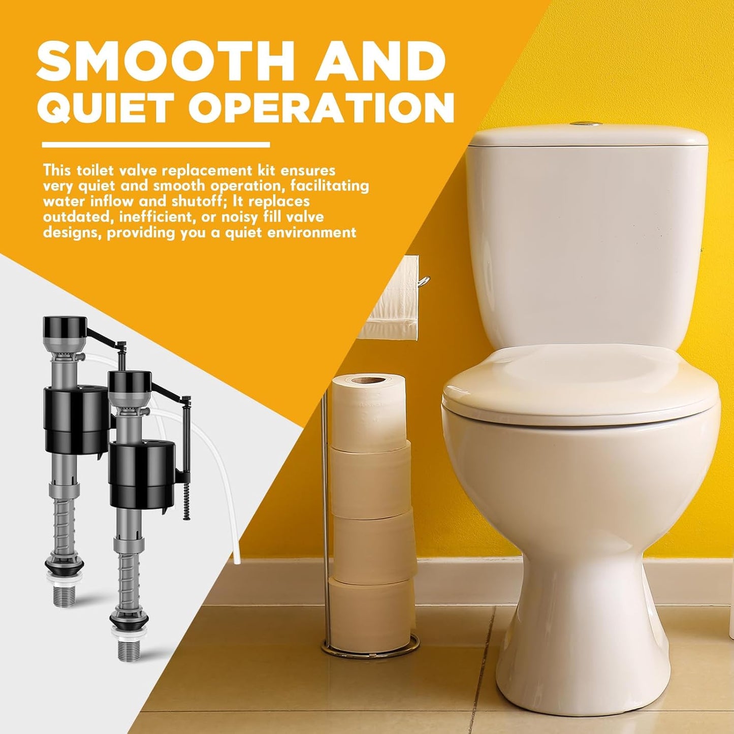 Lasnten 16 Pieces Toilet Fill Valve Toilet Tank Replacement Kit Valve Replacement Kit for Tank and Bowl Water Control