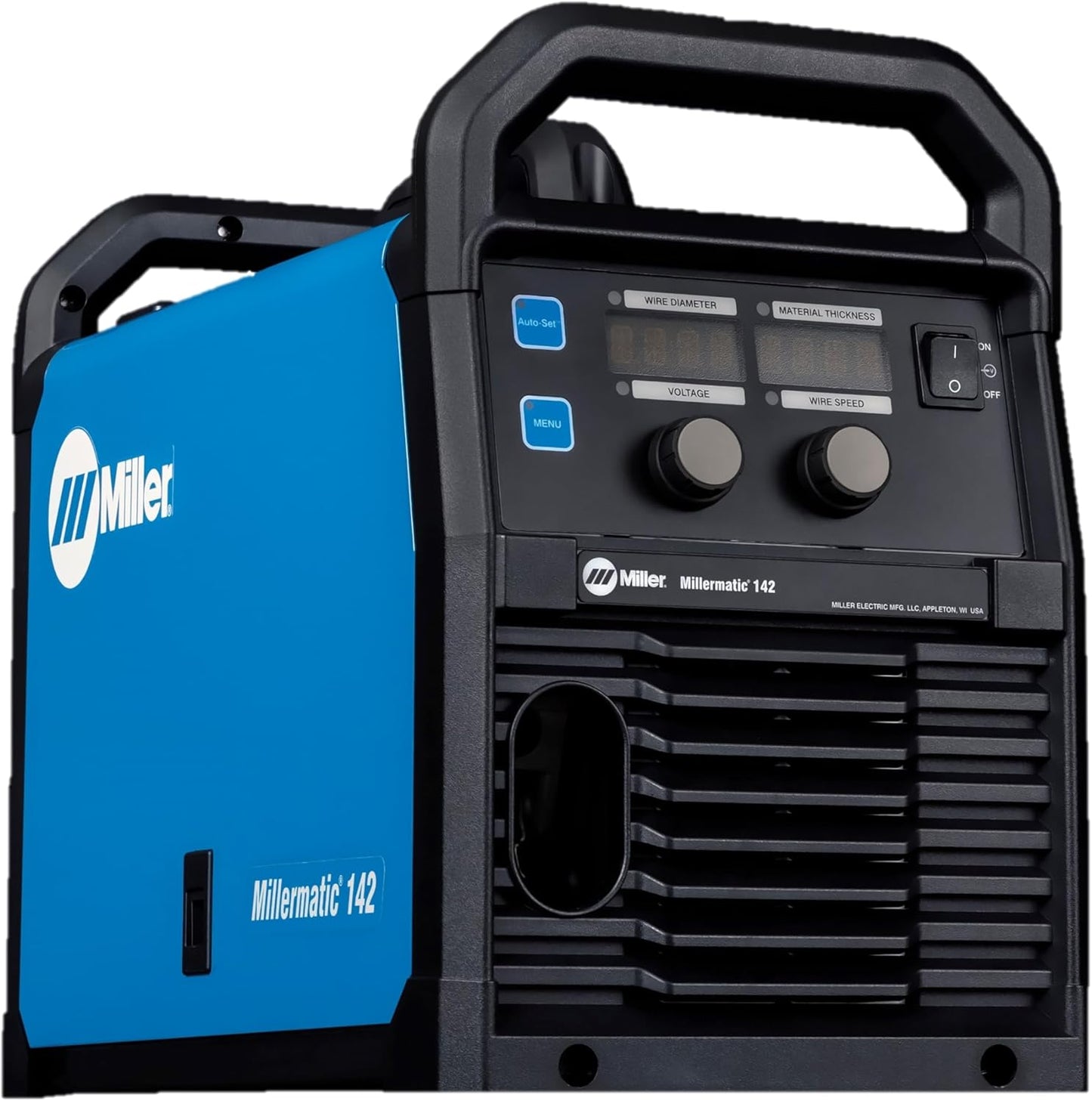 Millermatic® 142 MIG Welder – 120V, Portable Wire Feed Welder with Auto-Set™, Welds Up to 3/16" Steel, Ideal for Auto Repair & Light Fabrication