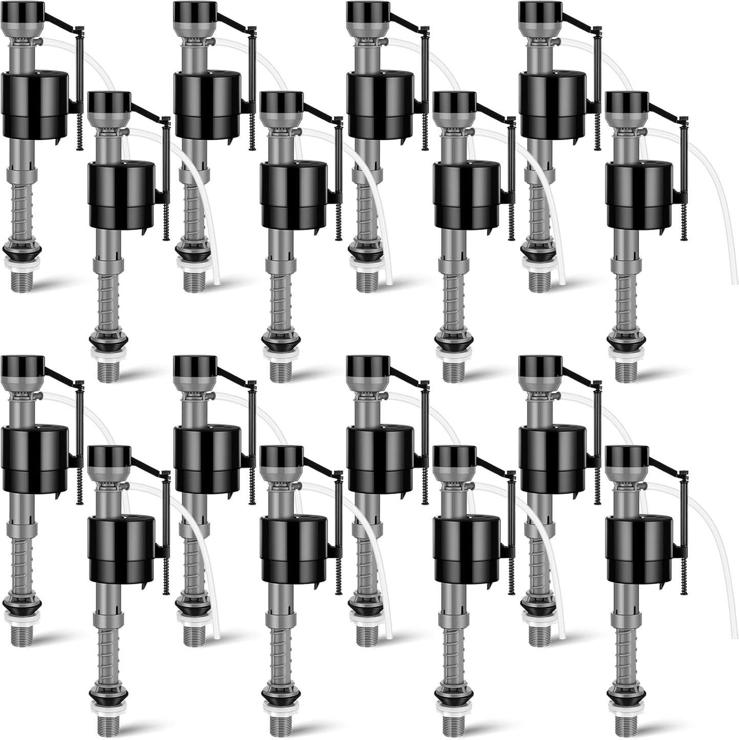 Lasnten 16 Pieces Toilet Fill Valve Toilet Tank Replacement Kit Valve Replacement Kit for Tank and Bowl Water Control