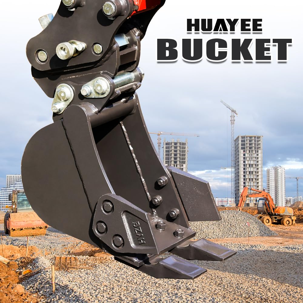 200mm Narrow - Tooth Bucket Attachment for Mini Excavators - Ideal for Ditching, Small Excavation Projects - USA Stock