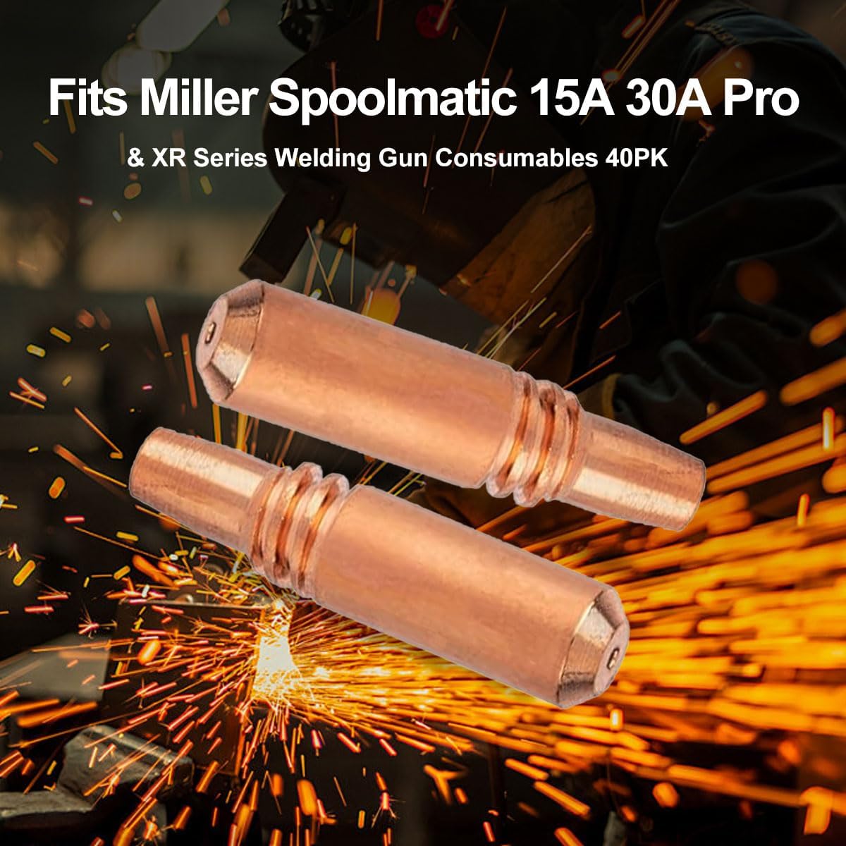 Contact Tips 206189 .052" 3/64AL Fits Miller Spoolmatic 15A 30A Pro Spool gun & XR Series Welding Gun Consumables 40PK