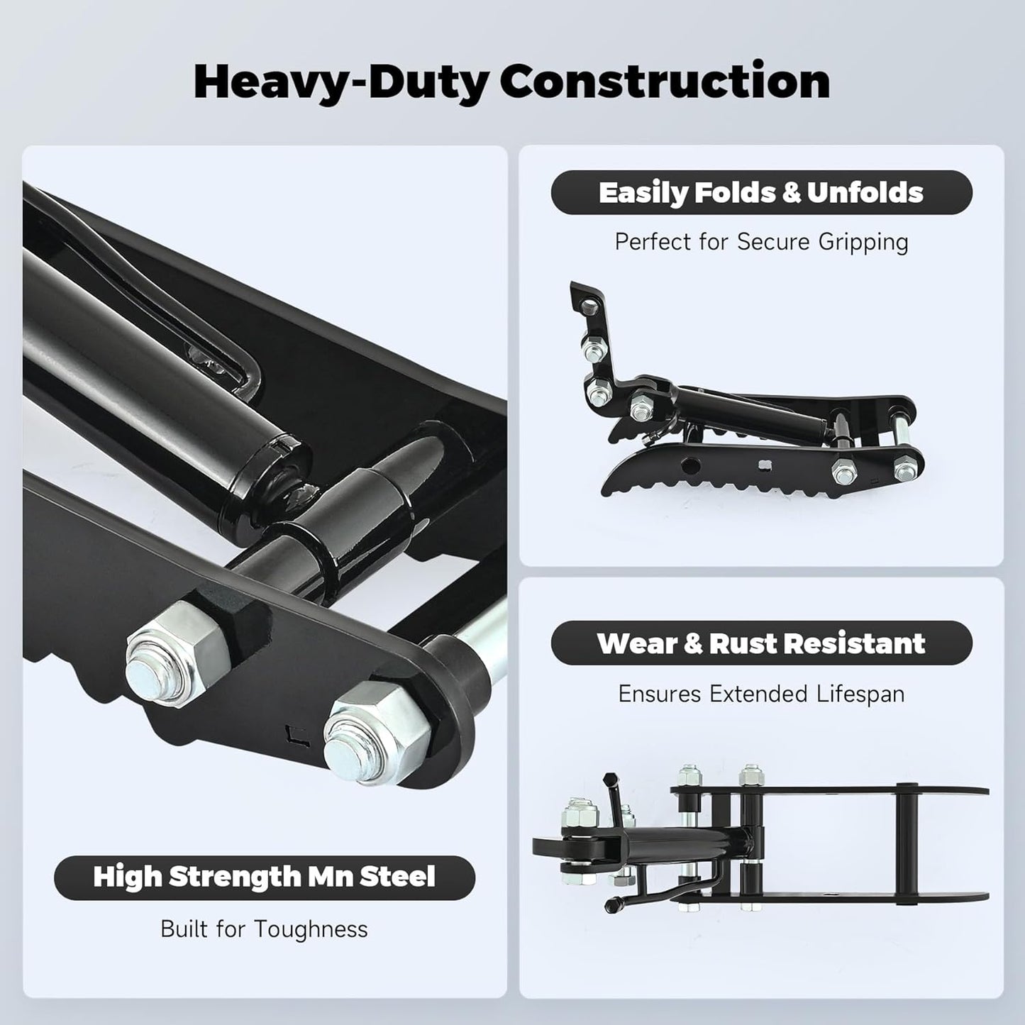 AHM 3-Hole Hydraulic Thumb Clip Attachment, Excavator Thumb Clip with 2 Hydraulic Hoses for Small Diggers up to 2 Tons, Excavator Attachment for Picking up Logs, Rocks and Debris
