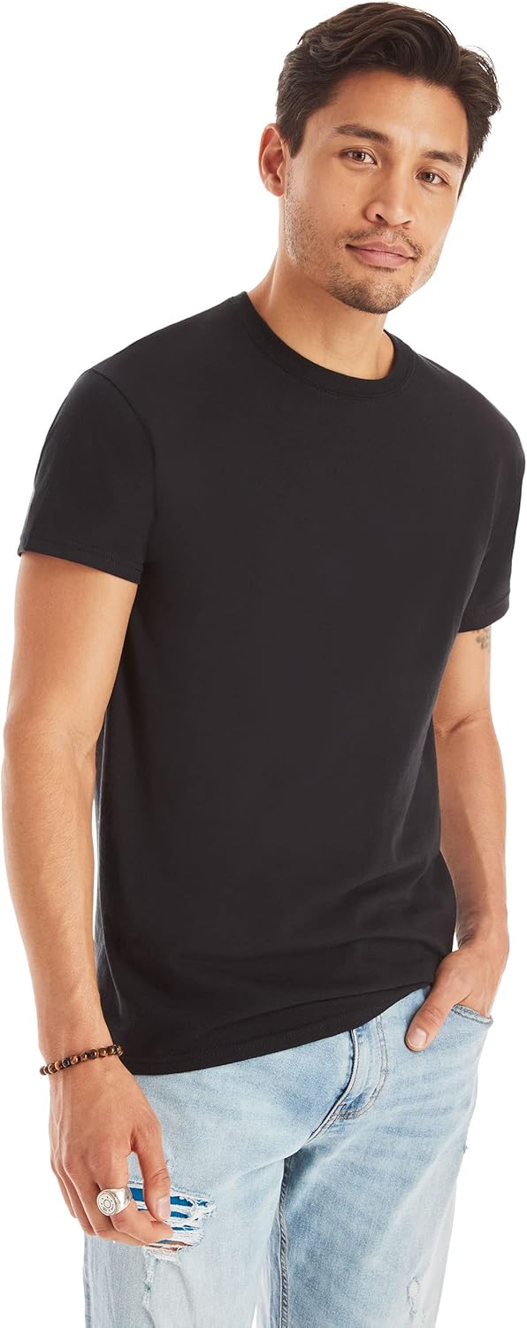 Hanes Men's Cotton, Moisture-Wicking Crew Tee Undershirts, Multi-Packs Available