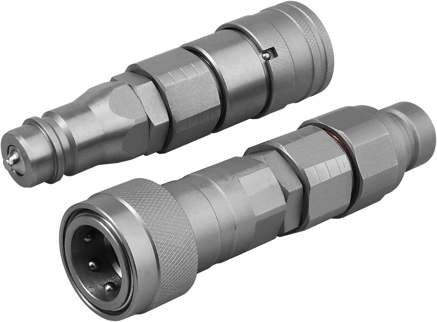 Flat Face ISO 16028 to Ag ISO 5675 Pioneer Style Hydraulic Quick Connect Coupler Adapter Set W/Dust Caps