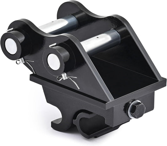 AHM Mini Excavator Quick Change Hitch Attachment, Quick Hook Coupler for Excavators up to 2 Tons, Quick Connector with 3.62" (92 mm) Span, 0.98" (25 mm) Hole Diameter, 3.35" (85 mm) Center Wheelbase