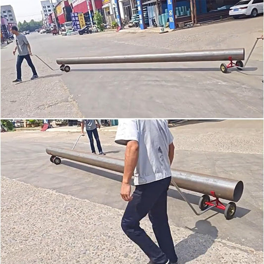 Heavy-Duty Pipe Mover Dolly - 1000kg Capacity Portable Trailer for Large Fire Pipe Transport, Multi-Purpose Equipment for Industrial & Construction Use (Set of 2)