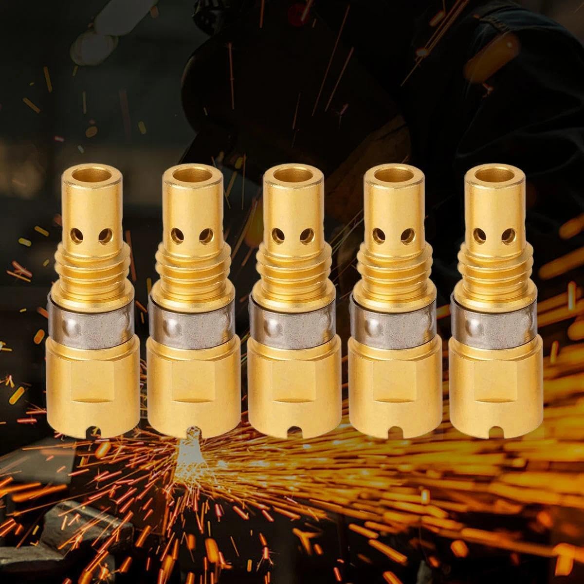 5-PK Gas Diffuser D-M100 Compatible with Miller Multimatic 215,220 Millermatic 141,142,211 MIG GUN AccuLock MDX100 consumables