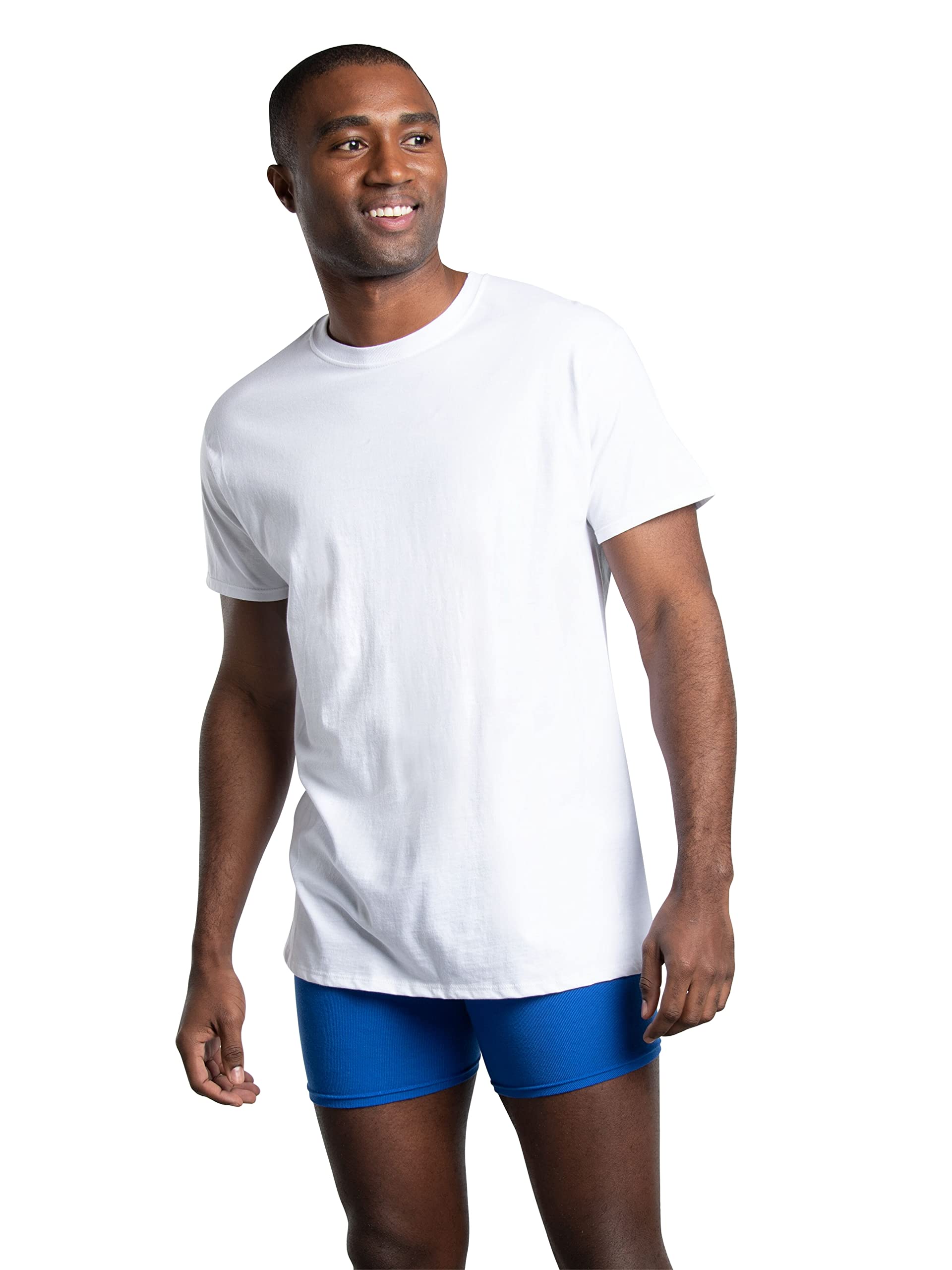 Fruit of the Loom Men's Undershirts, Moisture Wicking & Tag Free, Short Sleeve Crew T-Shirts