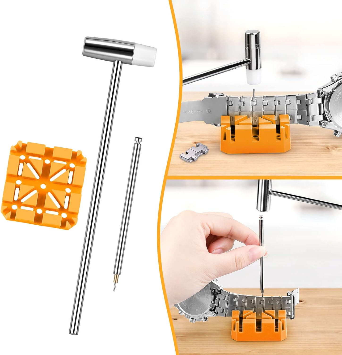 JOREST Watch Link Removal Tool, Watch Band Tool Kit, Repair Kit for Watch Bracelet Adjustment and Replacement and Resizing, With User Manual, Watch Link Remover, 20PCS Spring Bars, 13PCS Spare Needle