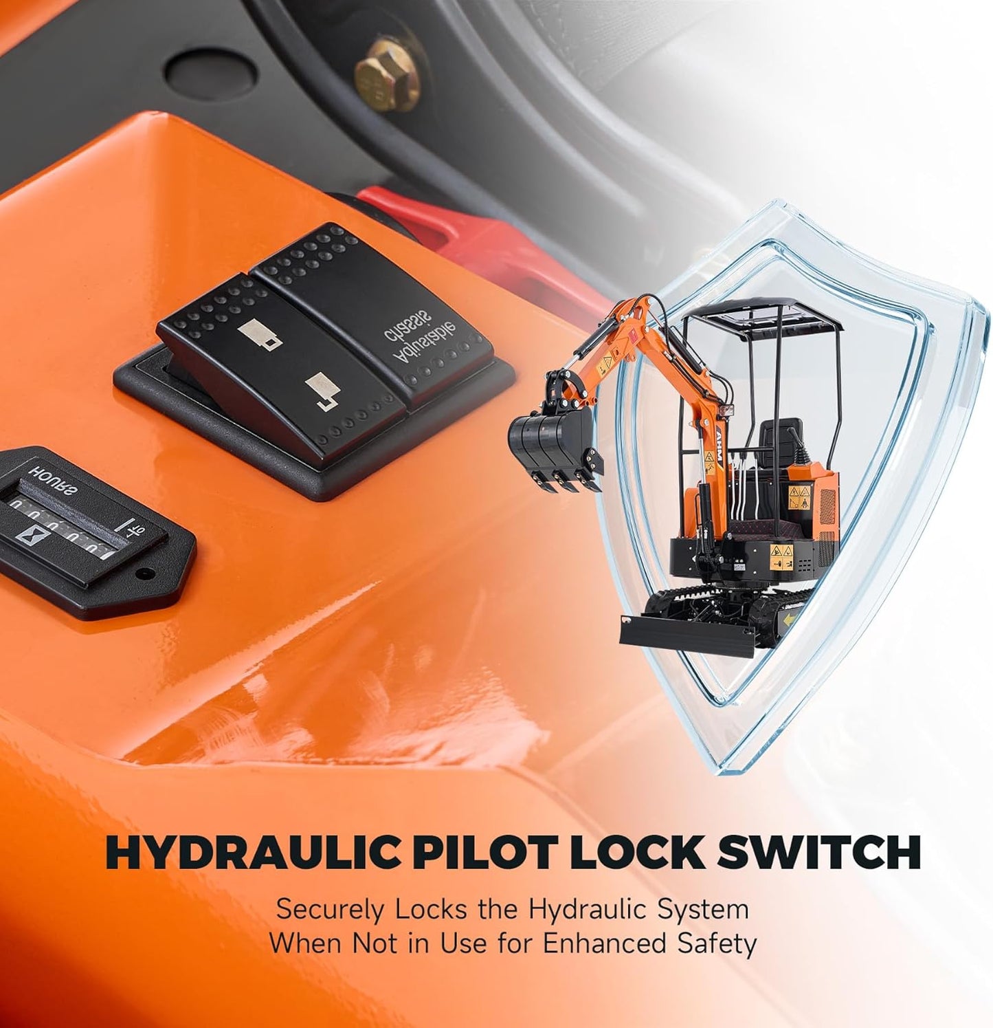 AHM 23hp Mini Excavator with Hydraulic Thumb Grapple Quick Hitch Bucket, 1 Ton Mini Crawler Excavator with Retractable Undercarriage, Trench Digger for Trenching Digging Garden Farm Construction Site