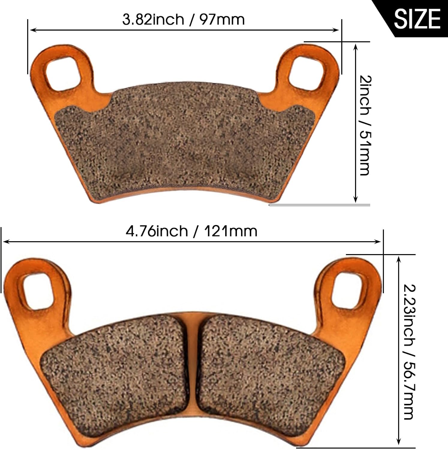 Brake Pads for Polaris Ranger 500 570 700 800 900 RZR 800 900 700XP 800XP 900XP EV Diesel Crew 570,Front and Rear Brake Pads for Polaris Ranger XP 900 2013-2019