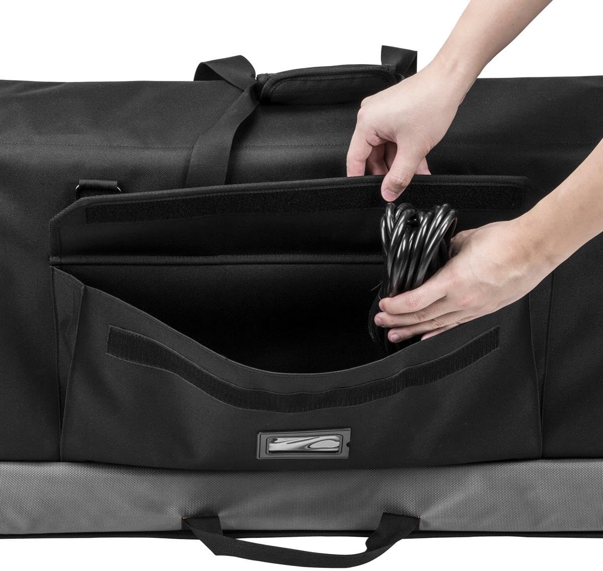 SLINGER Foldable Padded Nylon Tote Carrying Case - LCD Transport Case for Displays, Computers, Monitors & TVs Between 27" - 32" - Water Resistant - Shoulder Strap & Handle Options