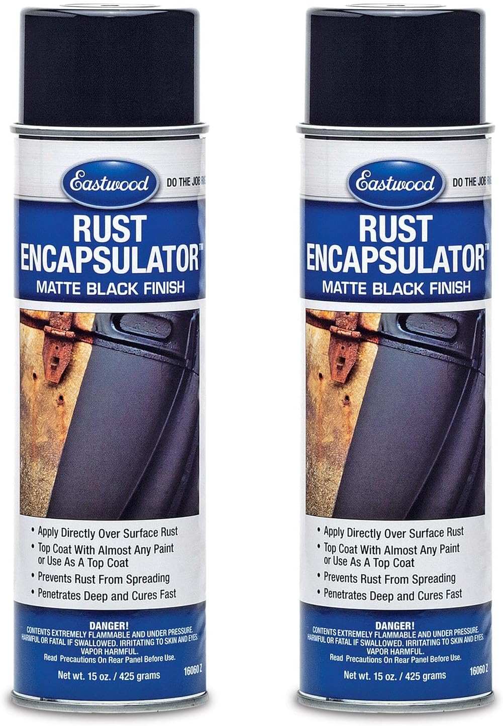 Eastwood Rust Encapsulator Aerosol | Quick Drying with UV Resistance and Heat Resistance up to 400 Degrees Fahrenheit | 15 Oz, Black | 2 Pack