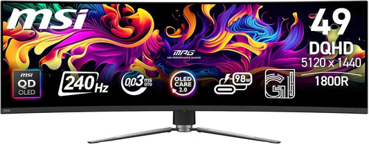 MSI MPG 491CQPX QD-OLED 49" QD-OLED UltraWide Dual QHD 240Hz Curva USB-C