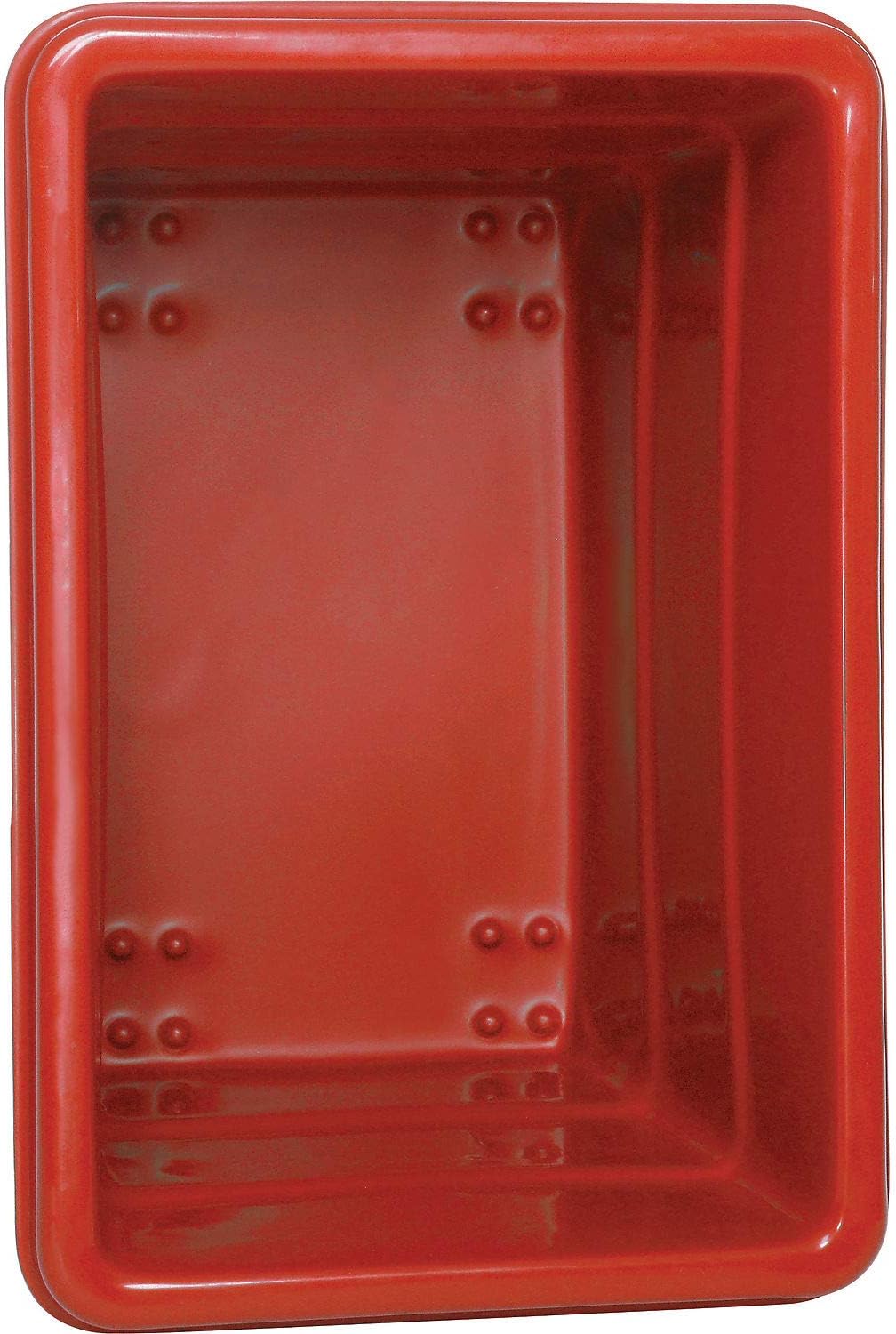 Global Industrial 8 Bushel Plastic Bulk Box Truck, Steel Chassis Base, 800 lbs. Capacity, 3" Non-Maring Rubber Casters, Red, 33-3/10"L x 24-3/5"W x 27-2/5"H