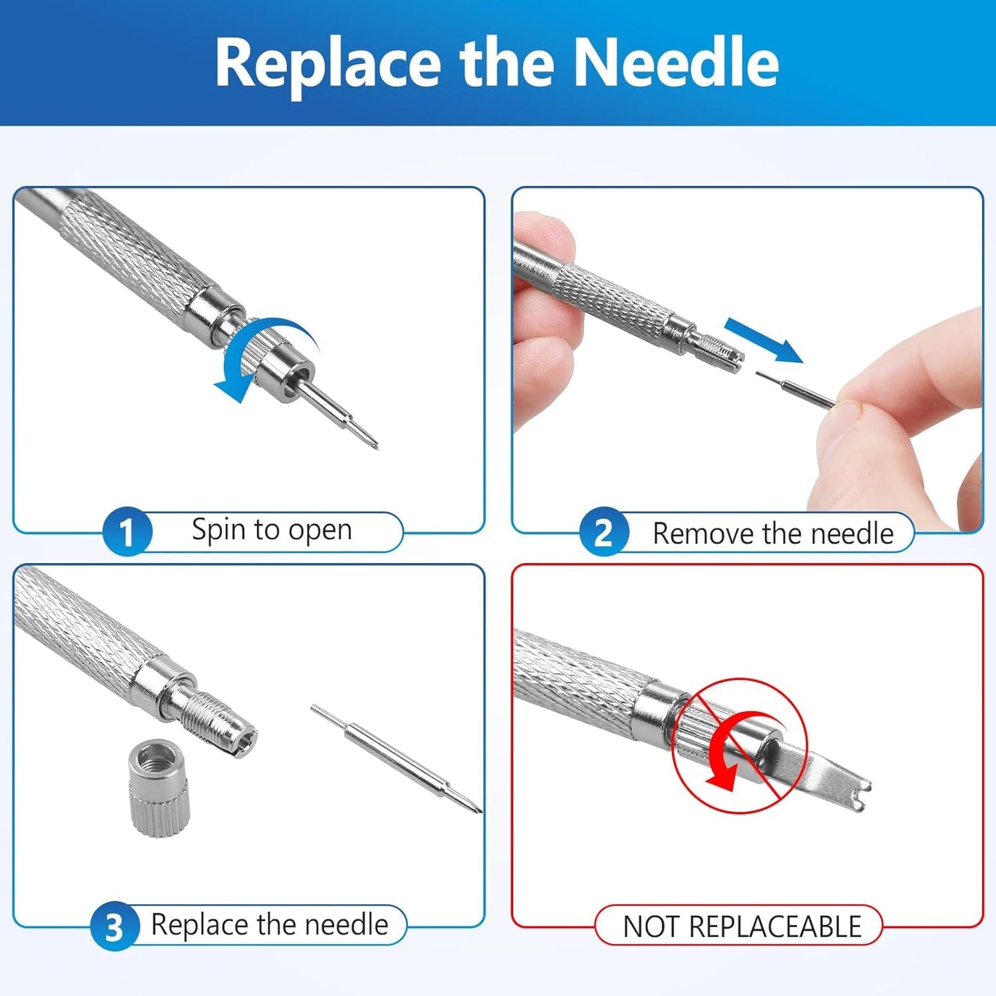 JOREST Watch Spring Bar Tool, Watch Repair Kit to Replace the Watch Strap, Watch Link Removal Tool, With User Manual, 56PCS (16-26mm) Spring Bars