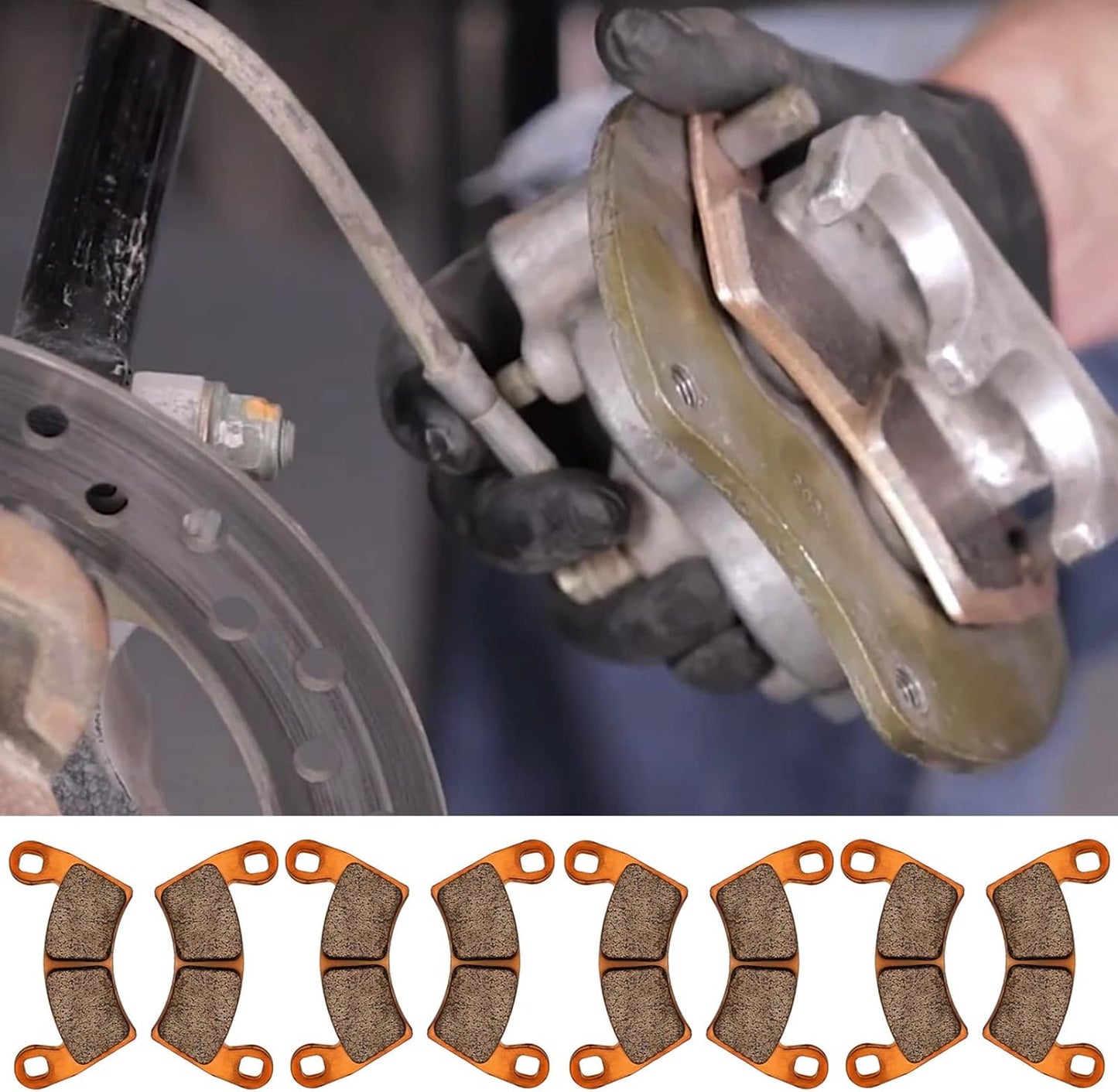 Zinger Brake Pads for Polaris RZR XP 1000 EPS 2022 2021 2020 2019 2018 2017 2016 2015 2014 & 2014-2021 RZR 1000 XP 4 Except Premium Edition,4 Set Front and Rear Sintered Copper Brake Pads