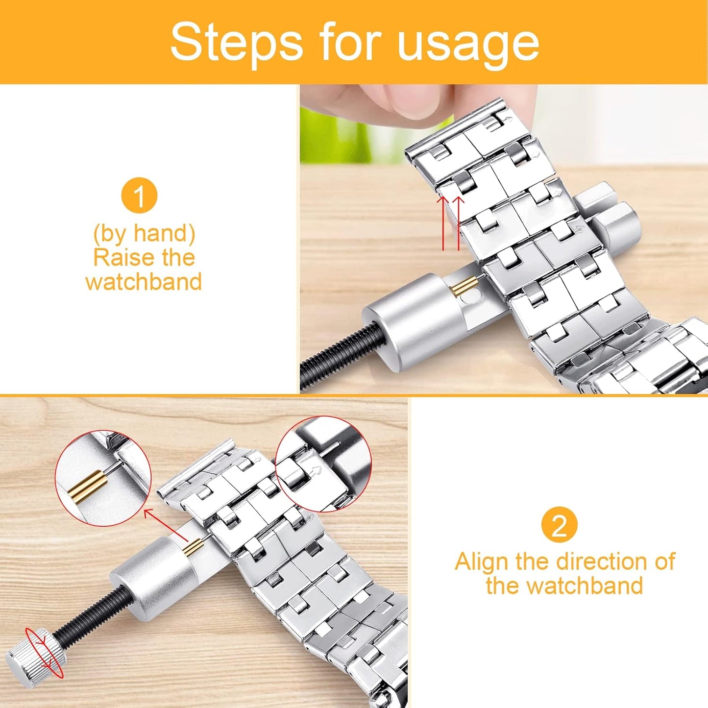 JOREST Watch Link Removal Tool, Watch Band Tool Kit, Repair Kit for Watch Bracelet Adjustment and Replacement and Resizing, With User Manual, Watch Link Remover, 20PCS Spring Bars, 13PCS Spare Needle