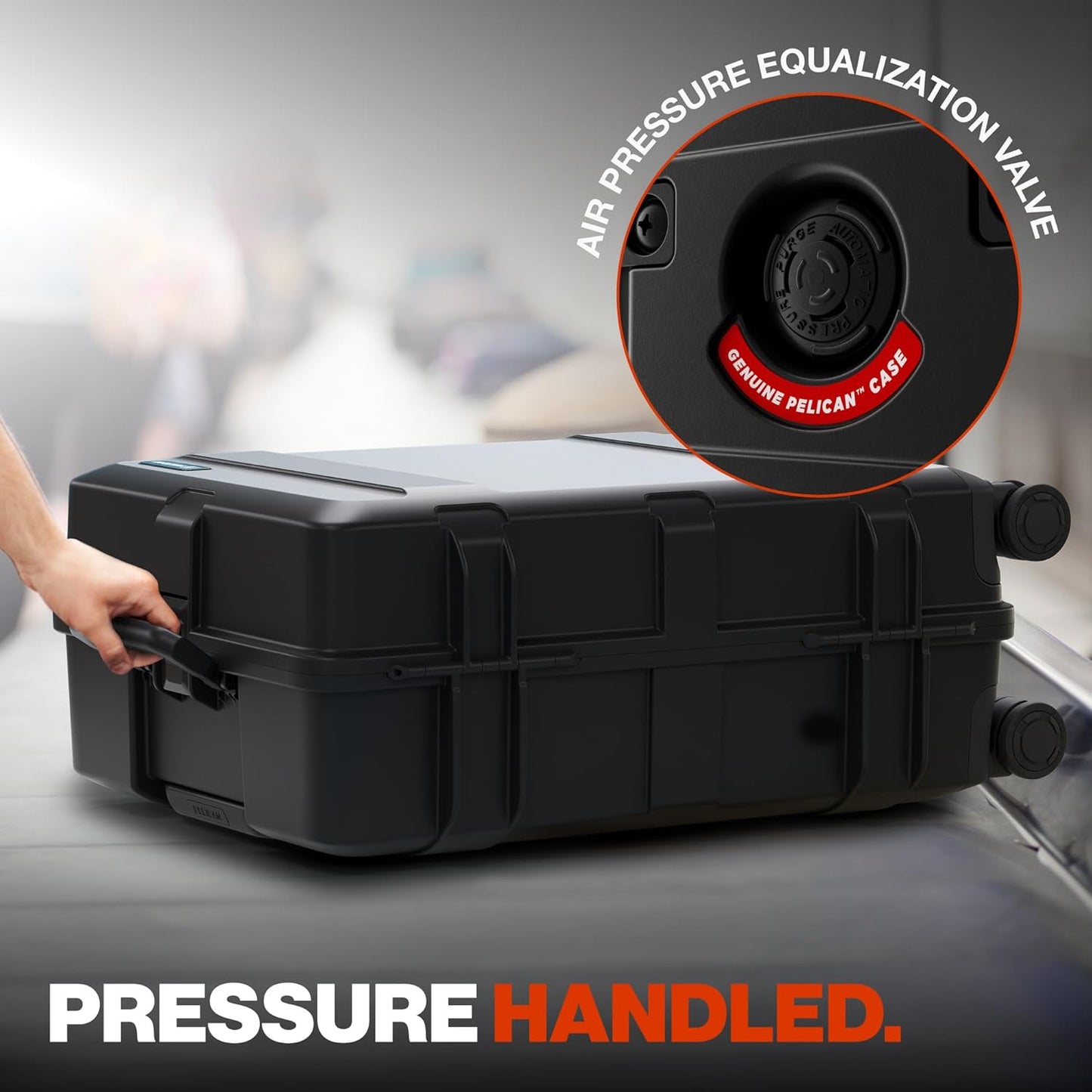 Pelican ATX Luggage Hard Case Luggage with Wheels - Waterproof Hardshell - Medium Size (25 Inch) Check-In Suitcase (Black)