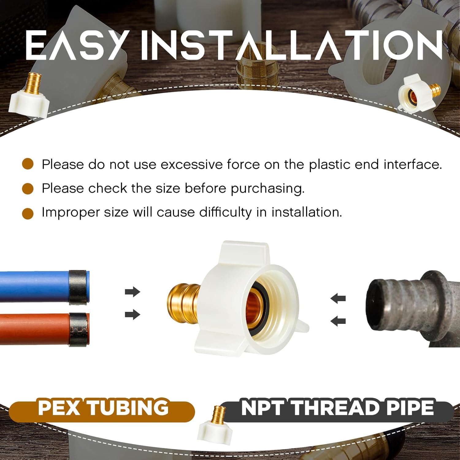 Fabbay 4 Pack Pex Fittings 1/2 Inch Female Threaded Adapter 1/2 Npt Female Threaded Swivel Elbow Brass Crimp Fittings Pex Sink Faucet Connector for Rv plumbing Water Line Tubes (1/2" Swivel Adapter)