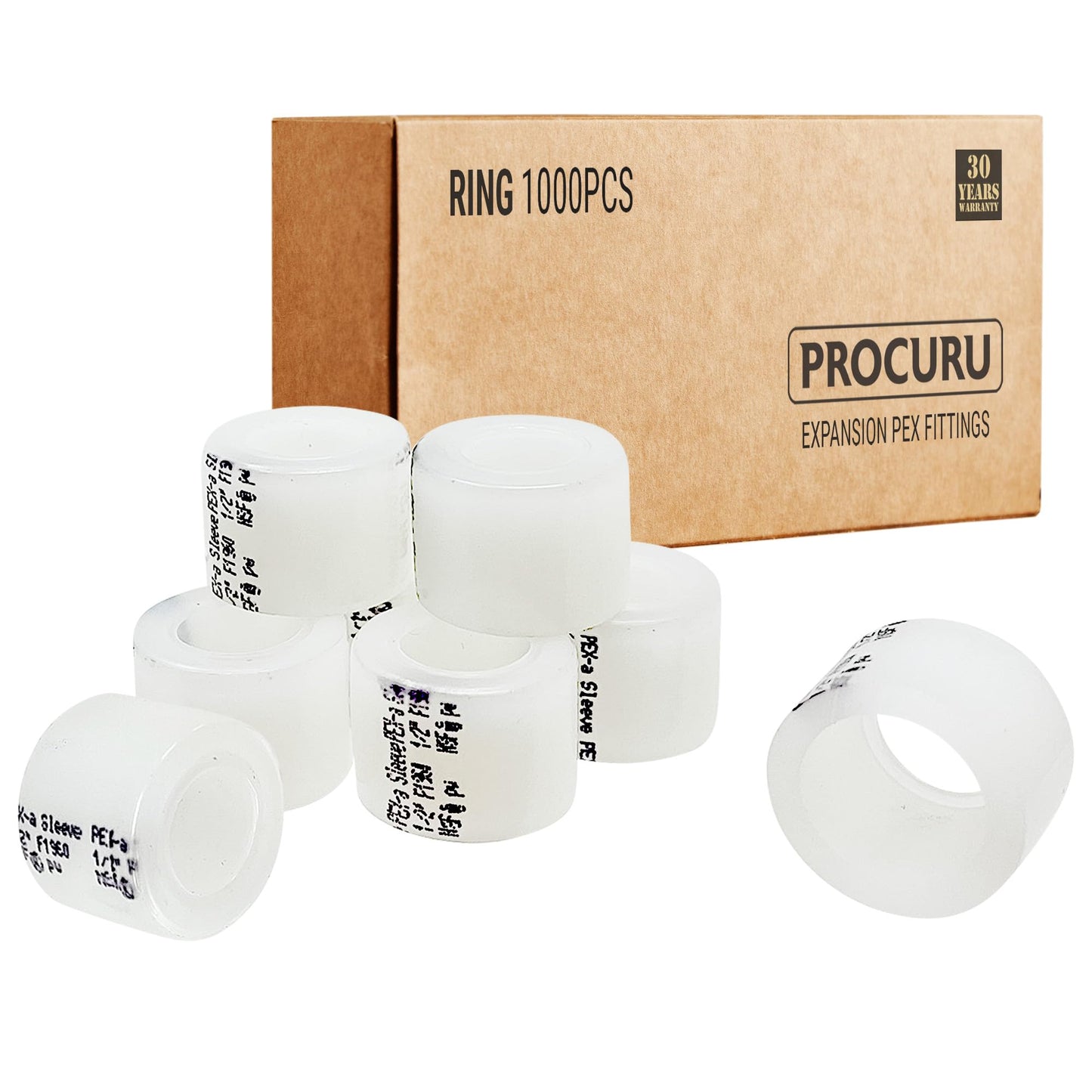 [1000-Pack] PROCURU Wholesale 1-Inch F1960 Expansion Ring Sleeve for PEX-A Pipe and Fittings (8AR0100-1000P)