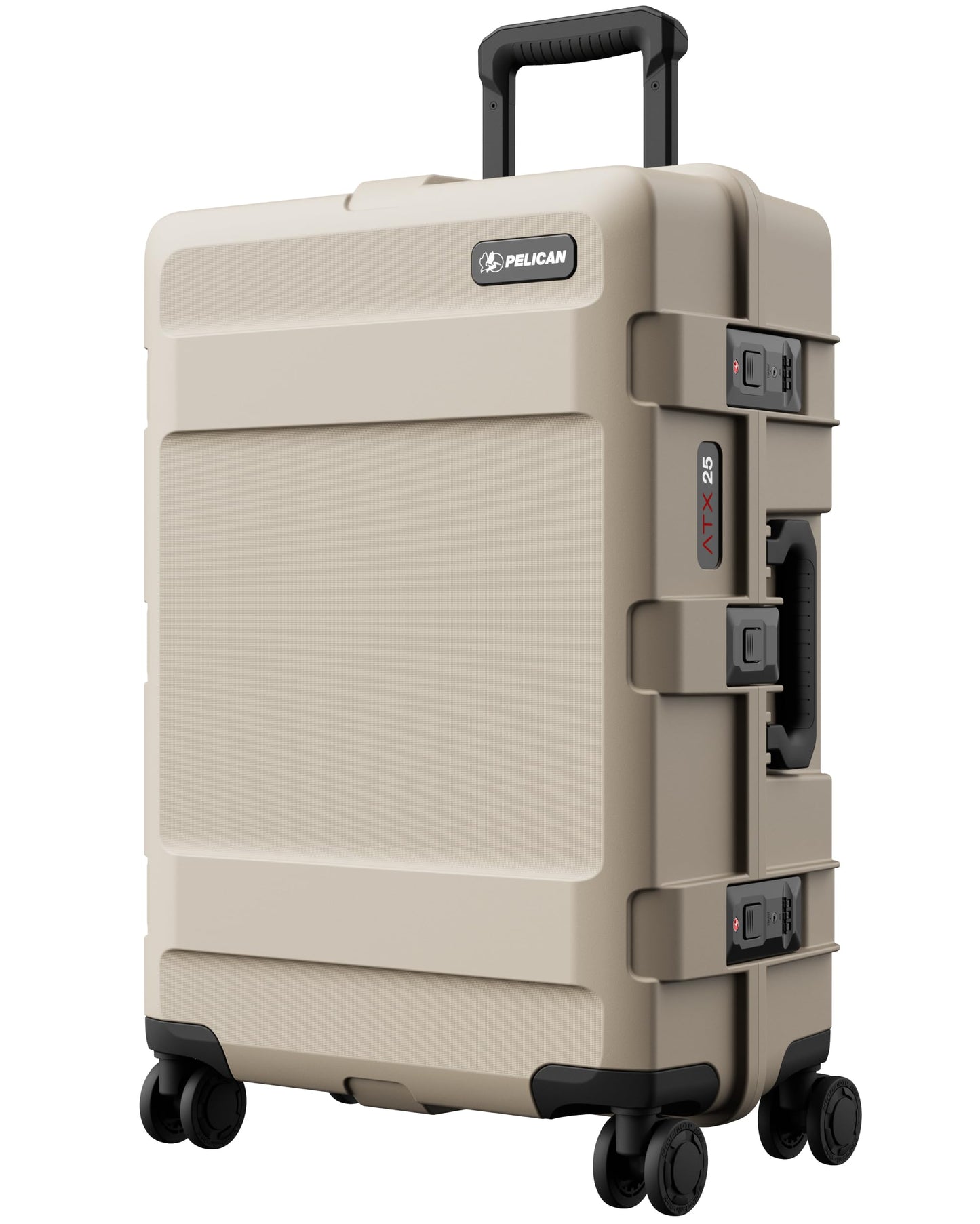 Pelican ATX Luggage Hard Case Luggage with Wheels - Waterproof Hardshell - Medium Size (25 Inch) Check-In Suitcase (Black)