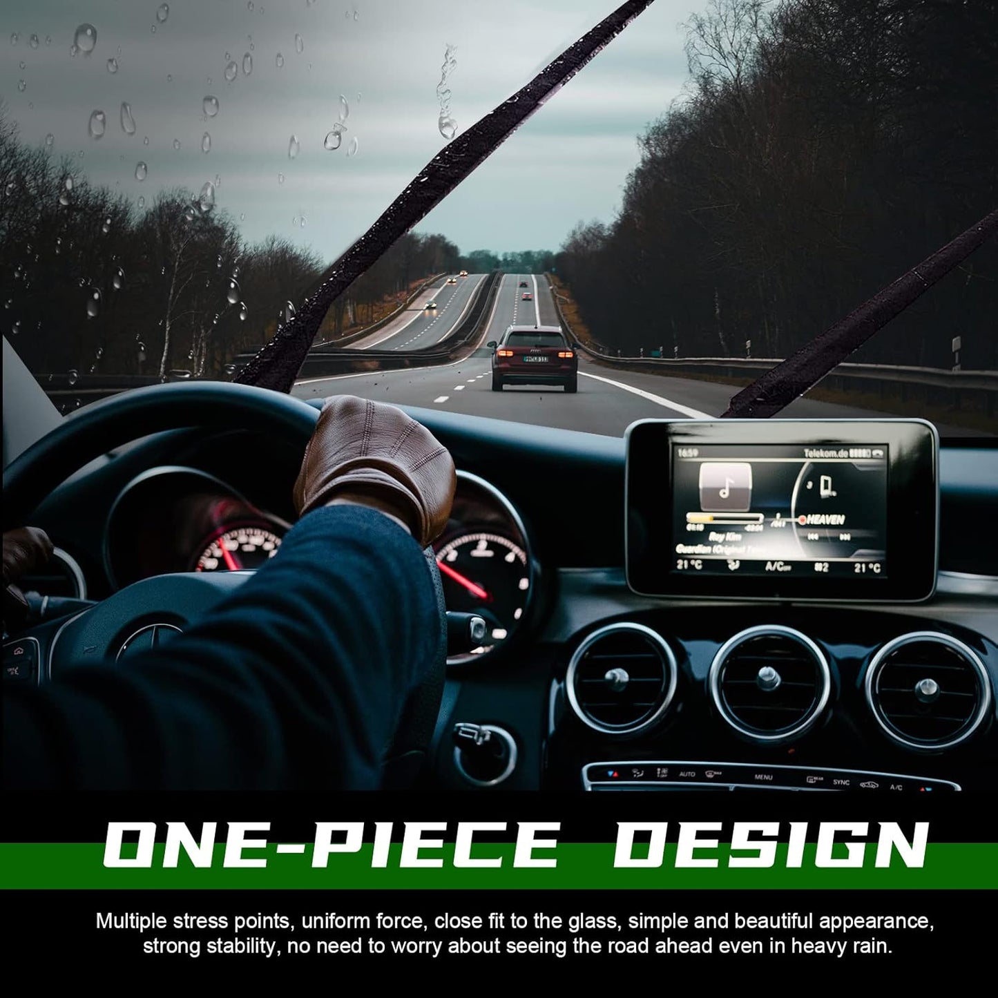 2 Factory Wiper Blades Replacement for 2017 2018 2019 2020 2021 Tesla Model 3 & 2020-2021 Model Y Original Equipment Windshield Wiper Blades Set 26"+19" (Set of 2) Top Lock