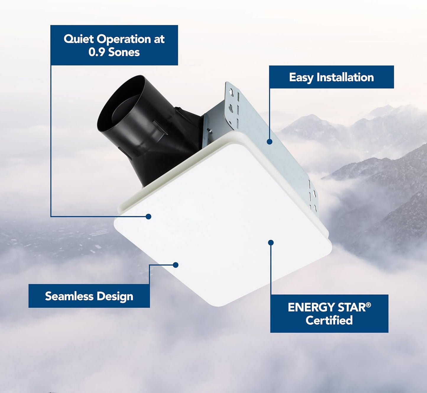 Broan-NuTone Bathroom Exhaust Fan Easy Retrofit without Attic Access, Quiet 1.5 Sones, Effective Ventilation at 80 CFM ENERGY STAR Certified Moisture and Odor Control