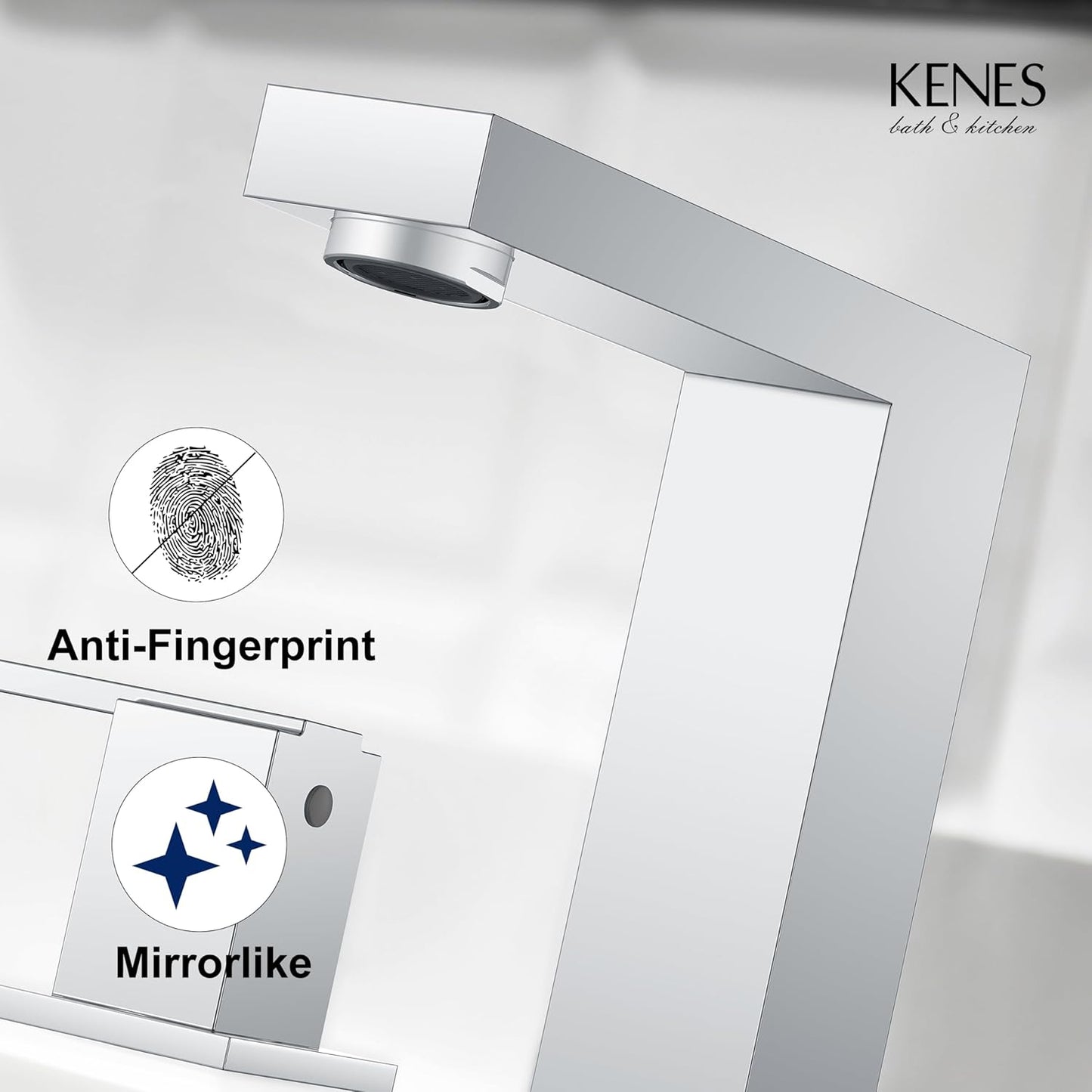 KENES Polished Chrome Widespread Bathroom Faucet 2 Handle Bathroom Sink Faucet 3 Hole, 8-Inch 3 Pieces Vanity Faucet with Pop Up Drain & Supply Lines, KE-9050-5-P