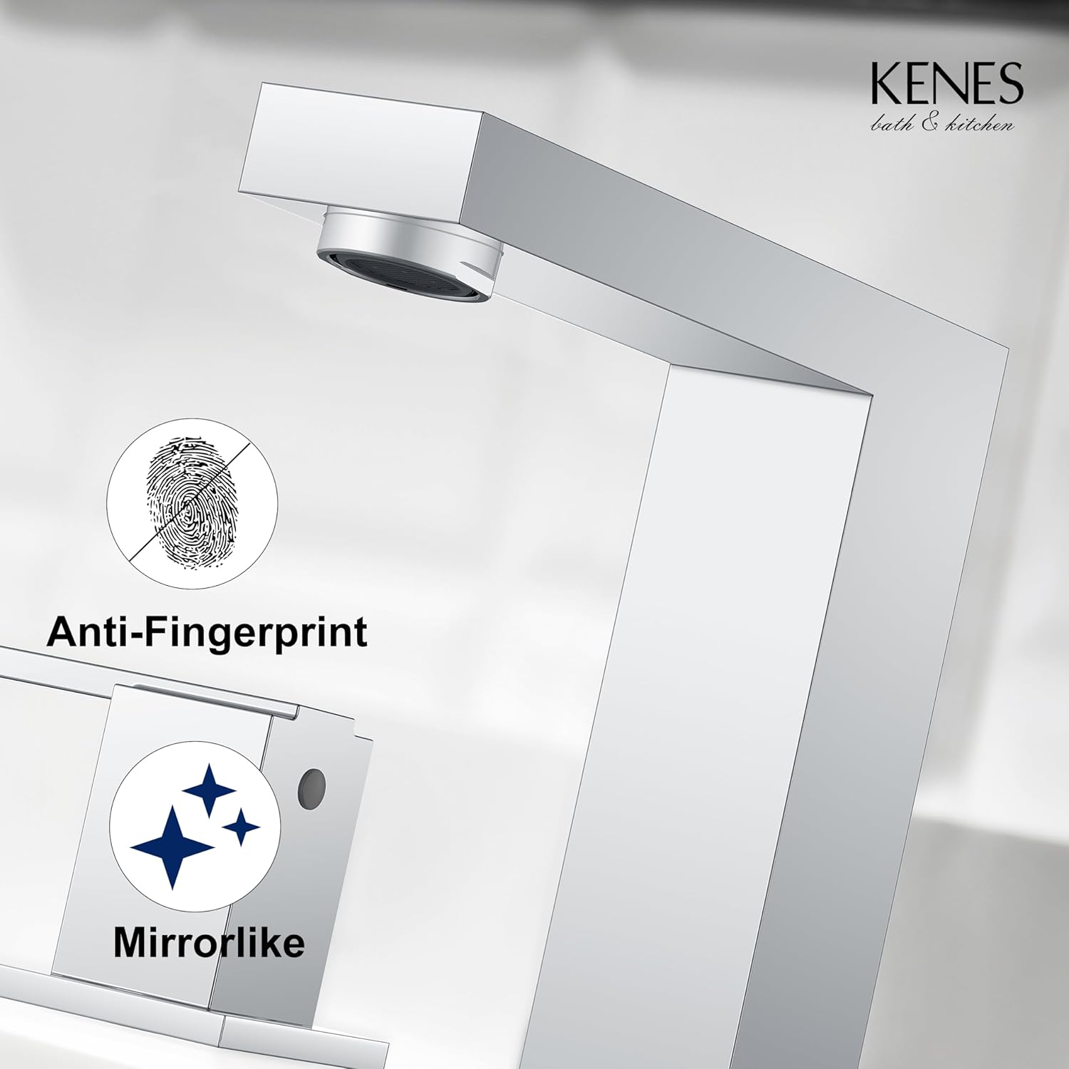 KENES Polished Chrome Widespread Bathroom Faucet 2 Handle Bathroom Sink Faucet 3 Hole, 8-Inch 3 Pieces Vanity Faucet with Pop Up Drain & Supply Lines, KE-9050-5-P