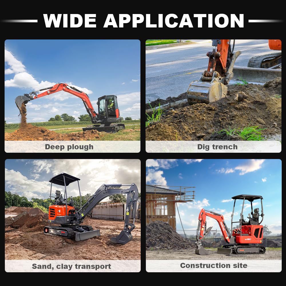 200mm Narrow - Tooth Bucket Attachment for Mini Excavators - Ideal for Ditching, Small Excavation Projects - USA Stock