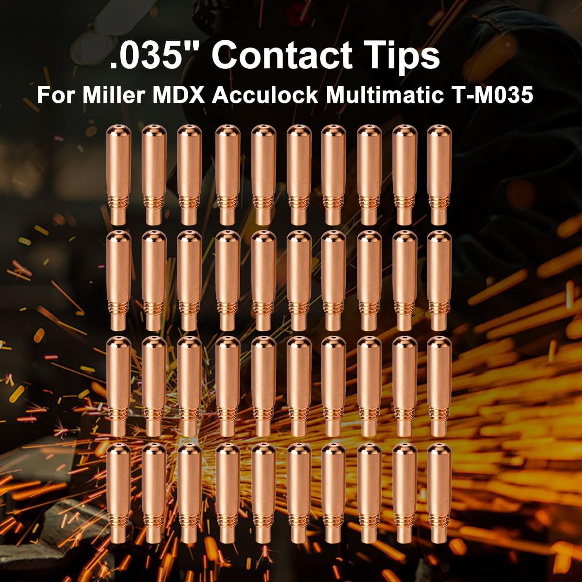 40-PK T-M035 .035" Contact Tips for Miller MDX Acculock MDX-100 MDX-250 EZ-Select Millermatic & Multimatic MIG Welding Guns Parts TM035