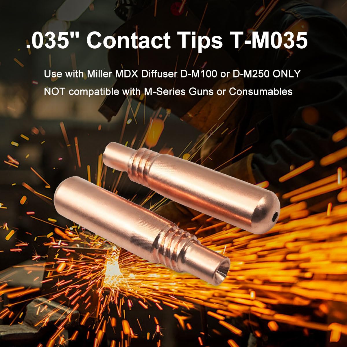 40-PK T-M035 .035" Contact Tips for Miller MDX Acculock MDX-100 MDX-250 EZ-Select Millermatic & Multimatic MIG Welding Guns Parts TM035