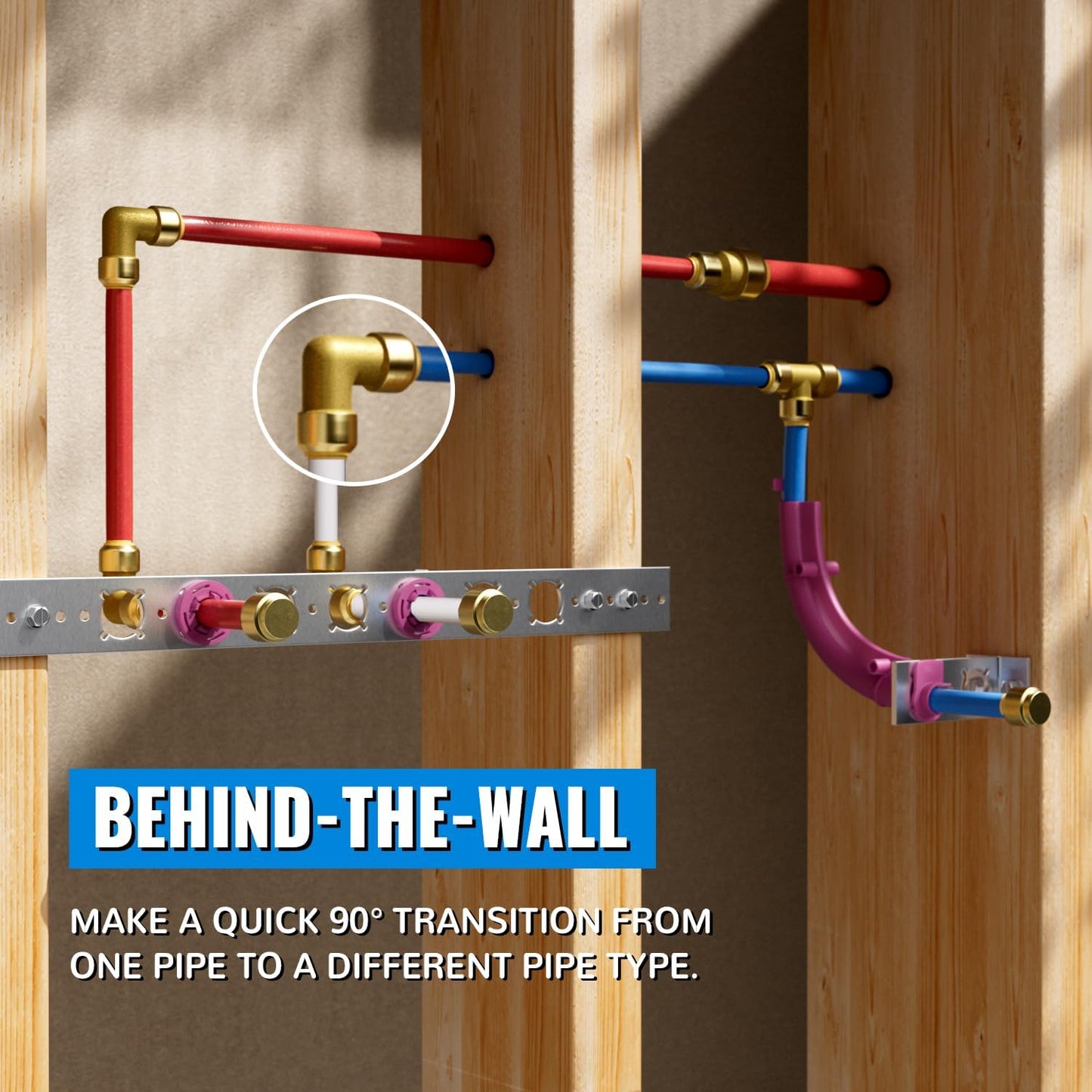 SUNGATOR 1/2 Inch 90 Degree Elbow, Push Pex Elbow 1/2 Inch, No Lead Brass Push-to-Connect Plumbing Fittings for PEX Pipe, Copper, CPVC, with 1 Disconnect Clip, Pack of 12