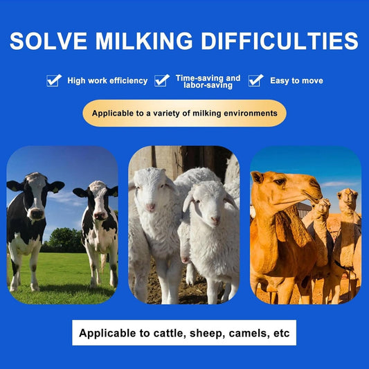 Electric Cow Milking Machine, 750W Electric Vacuum Pump Milker, 25L Portable Farm Milking Equipment, Adjustable Pressure, for Cattle, Sheep, Camels(110V)