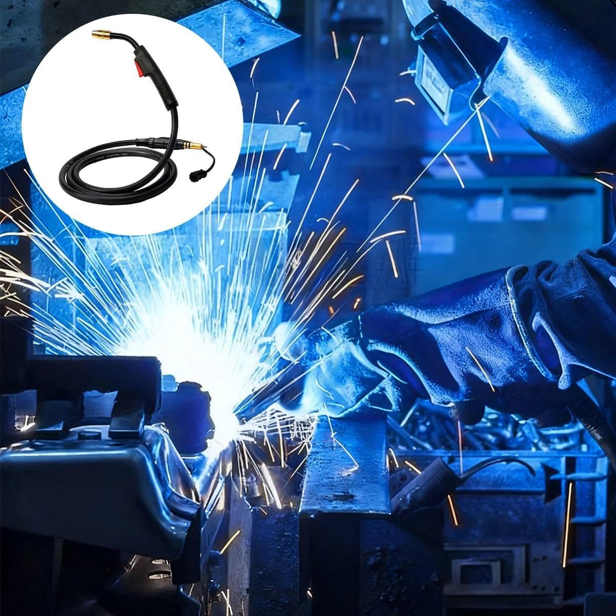 10ft 150A Mig Welding Gun Replacement M10/M100 M15/M150 Fits Miller Millermatic 90,120,130,130XP,135,140,141,150,175,180s,185, DVIs,211 MIG Welder