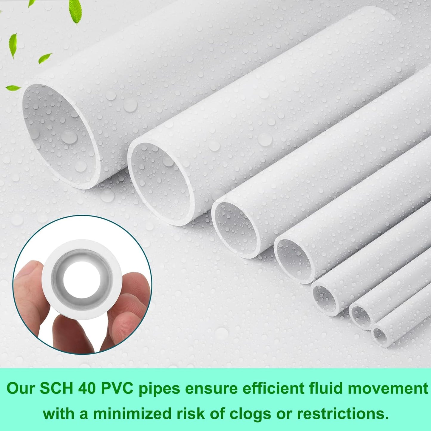 4Pcs 1-1/2 Inch PVC Pipe 17" Long White Sch40 Industrial PVC Pipes for Home DIY, Greenhouse, Garden, Farm, Workshop, Furniture Grade(1.50" x 17"L)