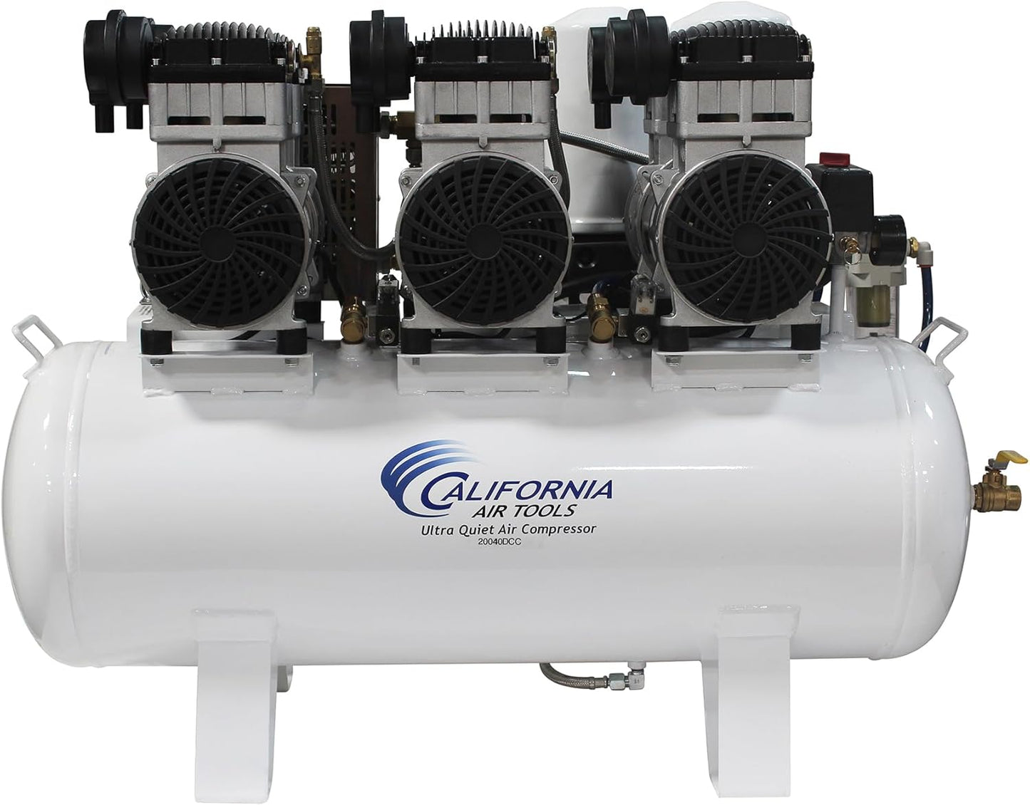 California Air Tools 20060DCC Powerful 6.0 HP Ultra Quiet and Oil-Free Air Compressor, 20 Gallon Tank, 78 dB Noise Level, with 98% Air Drying System, 220V / 60Hz, Off White