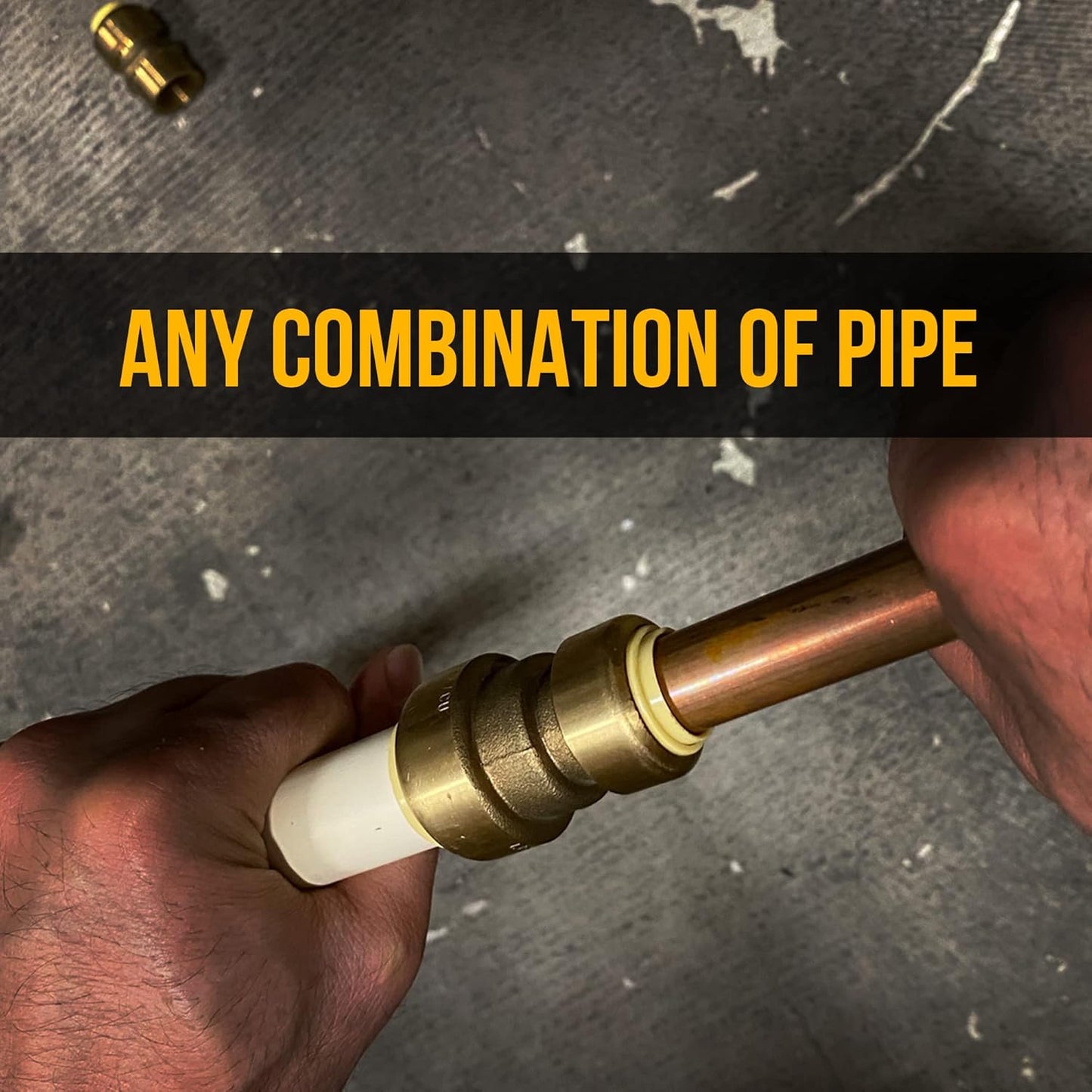 [40-Pack] PROCURU 1 Inch Pushfit Couplings, Push to Connect Brass Plumbing Fittings for Copper, PEX,CPVC, PE-RT Pipe (8X1016-40P)