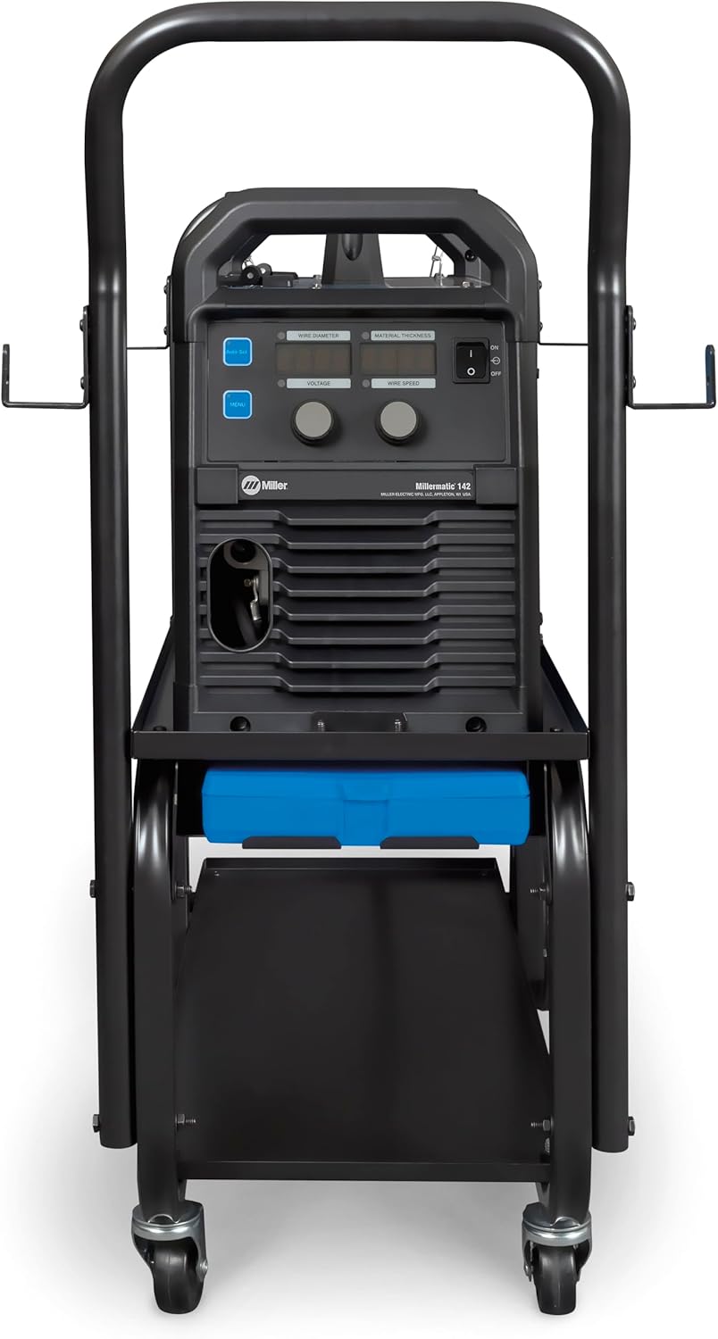 Millermatic® 142 MIG Welder – 120V, Portable Wire Feed Welder with Auto-Set™, Welds Up to 3/16" Steel, Ideal for Auto Repair & Light Fabrication