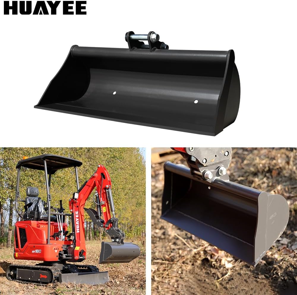 800mm Toothless Bucket with Pins – Heavy-Duty Attachment for 1-1.8 Ton Mini Excavator.in-Stock in The US