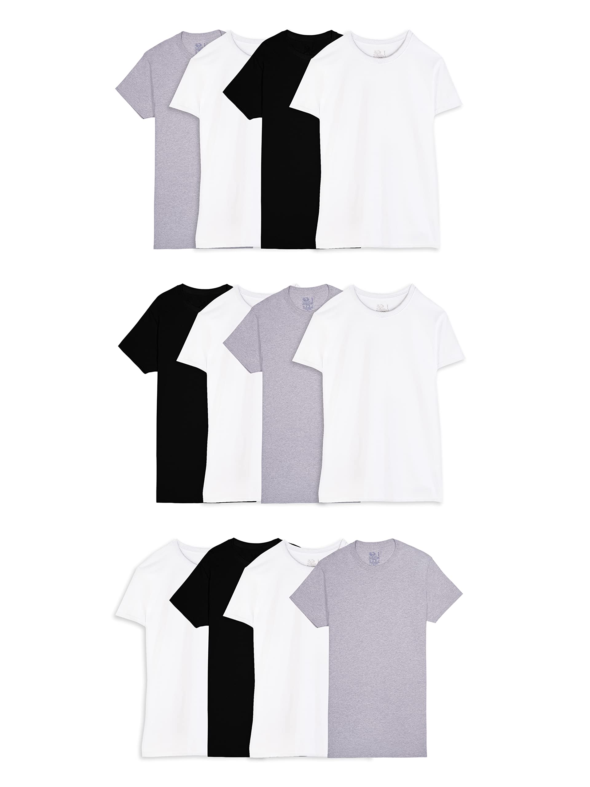 Fruit of the Loom Men's Undershirts, Moisture Wicking & Tag Free, Short Sleeve Crew T-Shirts