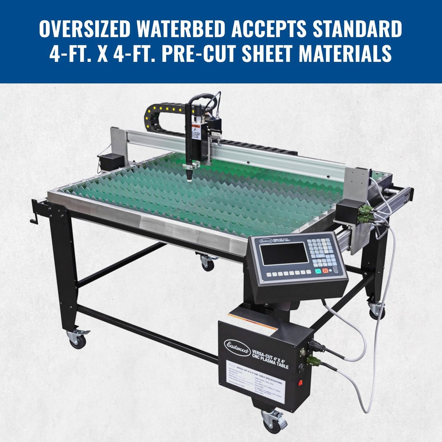 Eastwood Versa-Cut 4'X4' CNC Plasma Table With CNC Cut 40A Plasma Cutter Machine with Cutting Torch | All-in-One Professional Dual Voltage Metal Precision Cutting and Sheet Fabrication Equipment Set