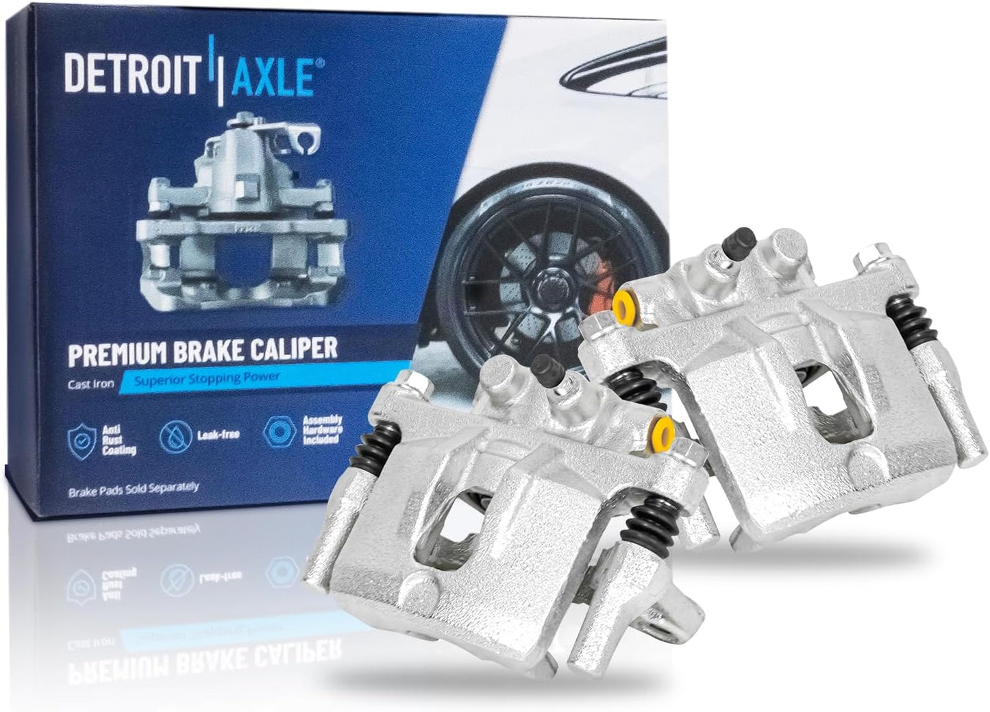 Detroit Axle - 2 Rear Brake Calipers w/Bracket for Jeep Compass Patriot Dodge Avenger Caliber Chrysler Cirrus 200 Sebring Lancer Replacement Disc Brake Calipers Assembly
