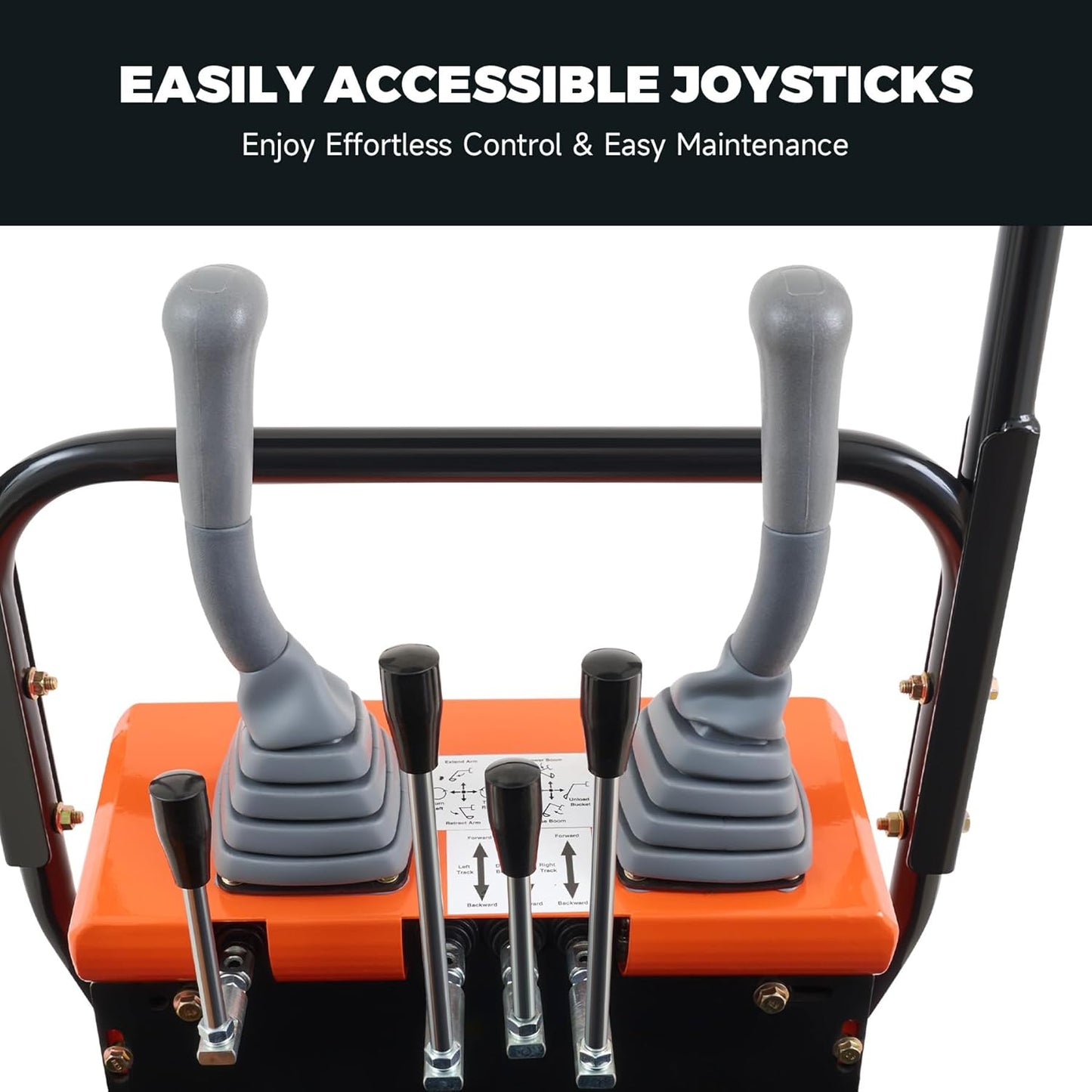 AHM Mini Excavator Machine with Thumb Clip Hammer Auger Rake Grabber Quick Hitch, 1 Ton Mini Trenching Digger Crawler with 13.5 hp EPA Certified Engine for Garden Farm Park Construction Site