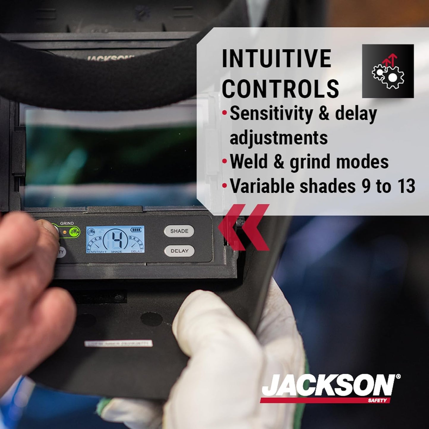 Jackson Safety Insight ADF Welding Helmet - Ultra Lightweight, Auto Darkening Welding Hood with HSL Narrow Shell Design for Confined Spaces - ANSI Z87.1 & CSA Z94.3