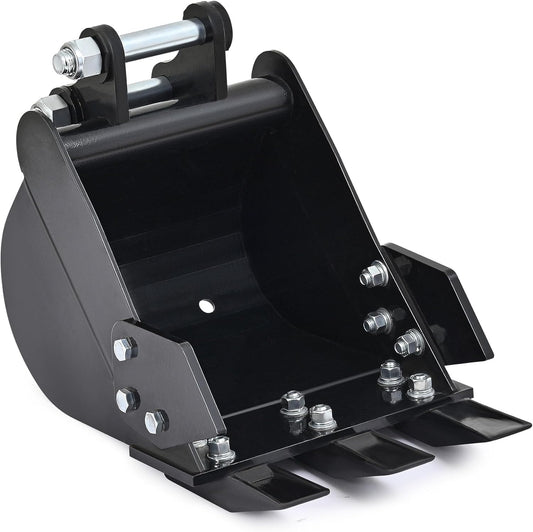 AHM 12" Mini Excavator Narrow Bucket Attachment, 300 mm Trench Bucket for Mini Excavators Diggers up to 2 Tons, Heavy Duty Digging Bucket with Metal Teeth for Digging and Trenching