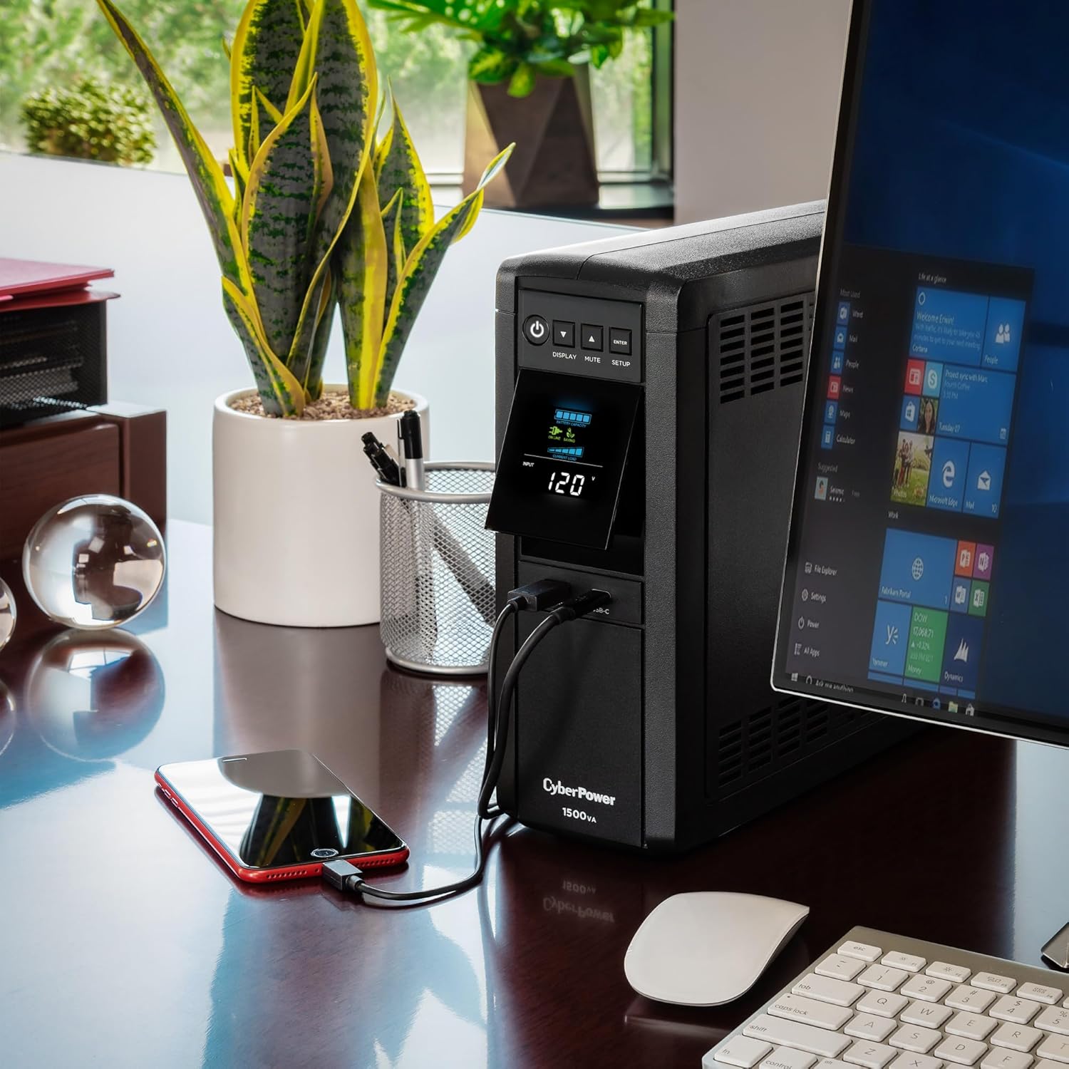 CyberPower CP1500PFCLCD PFC Sinewave UPS Battery Backup and Surge Protector, 1500VA/1000W, 12 Outlets, AVR, Mini Tower; UL Certified